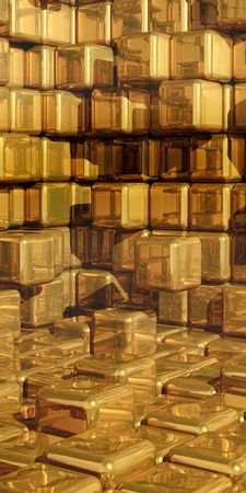 artistic 3d_art 3d cgi cube gold MjMyMjE2
