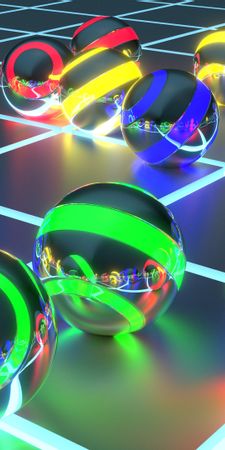 artistic 3d_art 3d ball blender blue geometry green neon red sphere yellow ODQwODU0